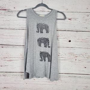 Elephant design grey and black top